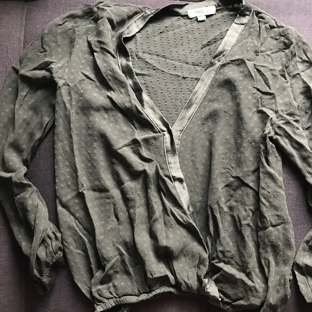 Sheer Dark Green Blouse